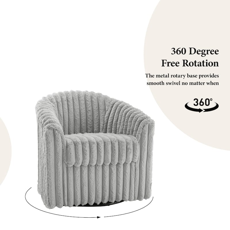Modern Cotton Flannel Swivel Accent Chair Plush Barral Chair