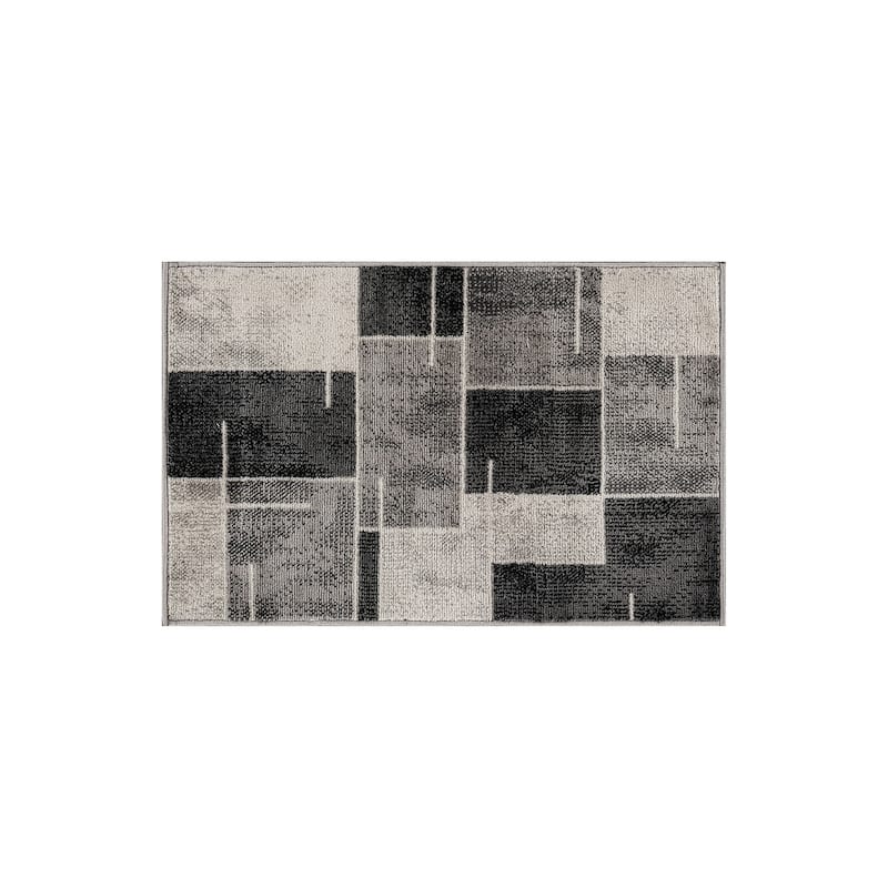 Modern Linear Area Rug for Living Room, Bedroom, or Entryway - Low Pile Indoor Rug