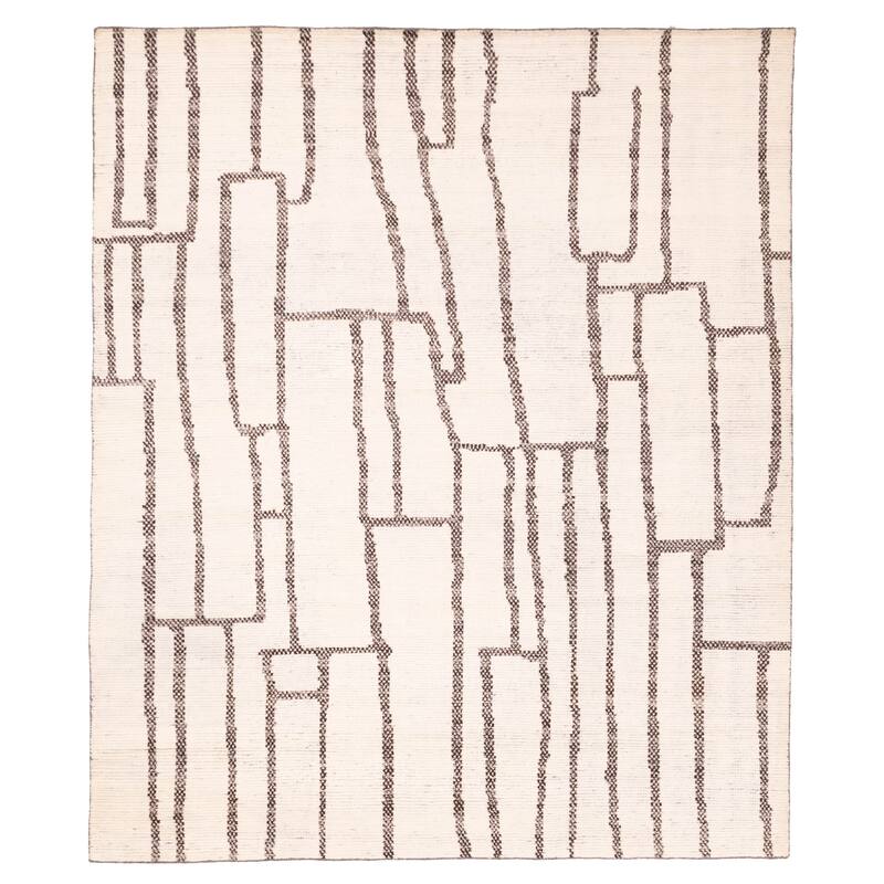 ECARPETGALLERY Hand-knotted Tangier Cream Wool Rug - 8'4 x 10'0