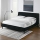 preview thumbnail 42 of 193, Aspen Upholstered Channel Tufted Platform Bed Anthracite Black Velvet - King