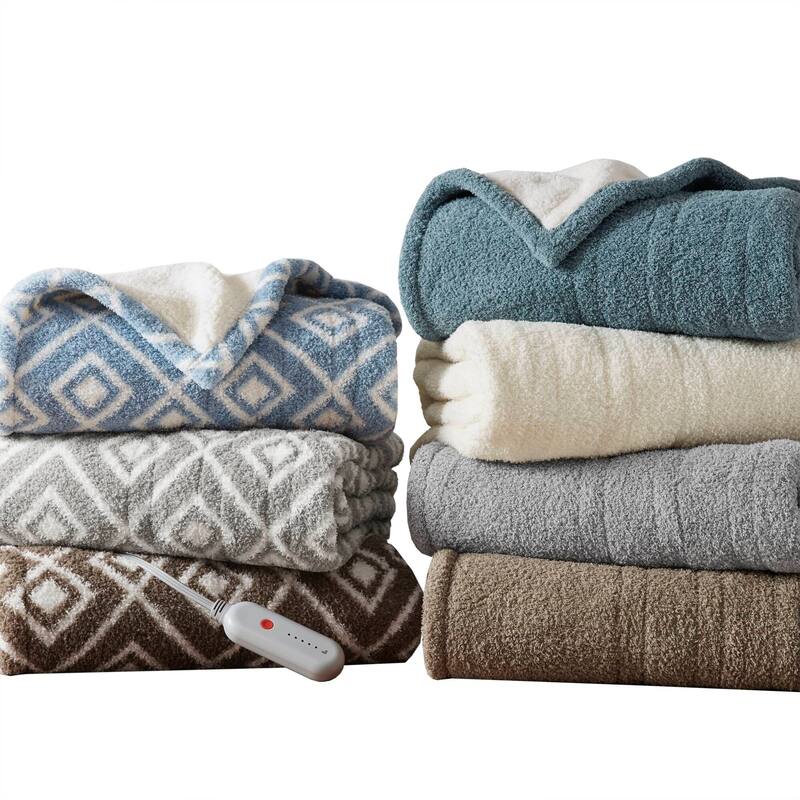 1 PCS 50x60" Heated Throw Blanket with 5 Temperature Settings and Auto Shutoff