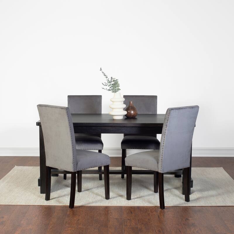 Roundhill Furniture Vanzo Contemporary 7-Piece Dining Set, Dining Table with 6 Stylish Chairs
