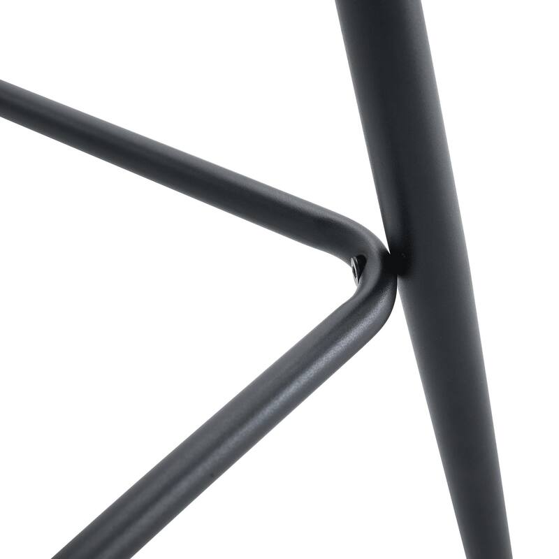 Modern PU Bar Chair 2 Pieces with Metal Legs, Checkered Design, Waterproof and Stain Resistant Suitable for Bars, Living Rooms