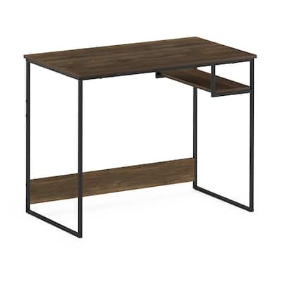 Study Desk - Metal Frame, Wide Tabletop & Shelf - Easy Assembly - 35" French Oak Gray