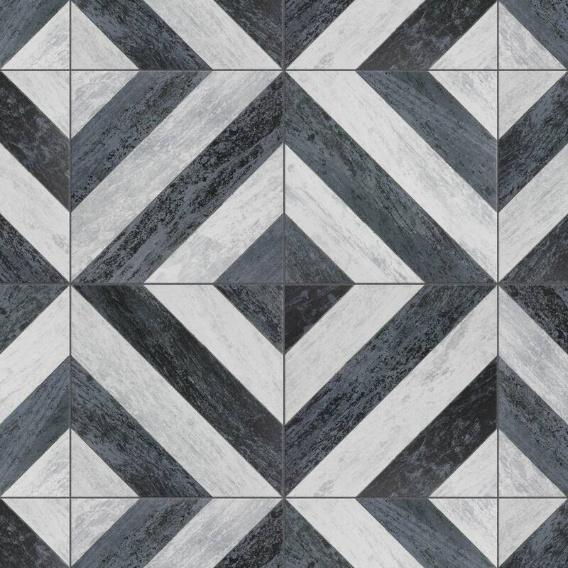 Merola Tile Cassis Sete Black 9-3/4" x 9-3/4" Porcelain Floor and Wall Tile