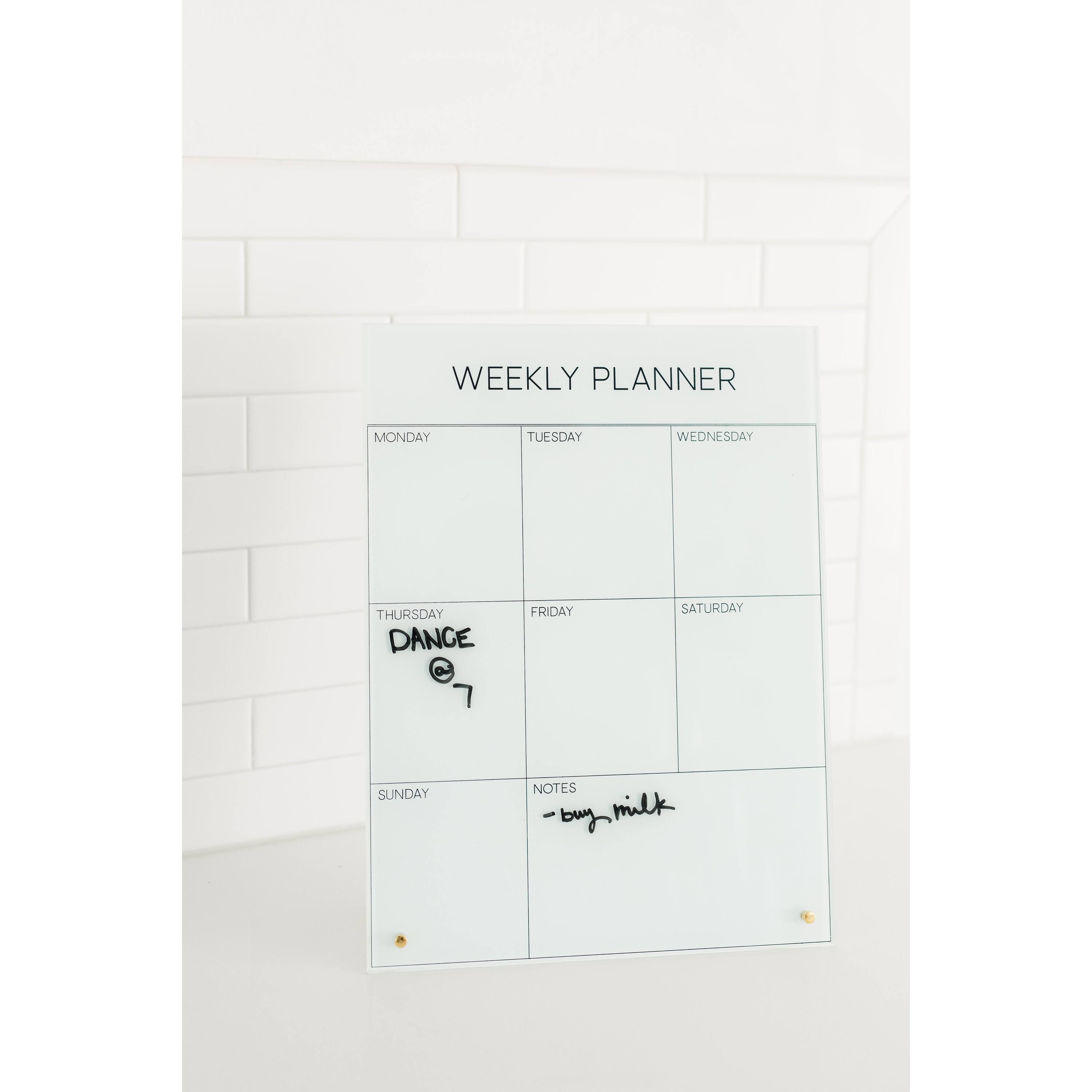 Glass Dry Erase Board Weekly Planner On Sale Bed Bath