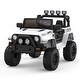 preview thumbnail 8 of 27, 12V Ride on Car Truck with Remote Control, Power Car Wheels, Music Player, LED Lights, Electric Car for Boys and Girls White