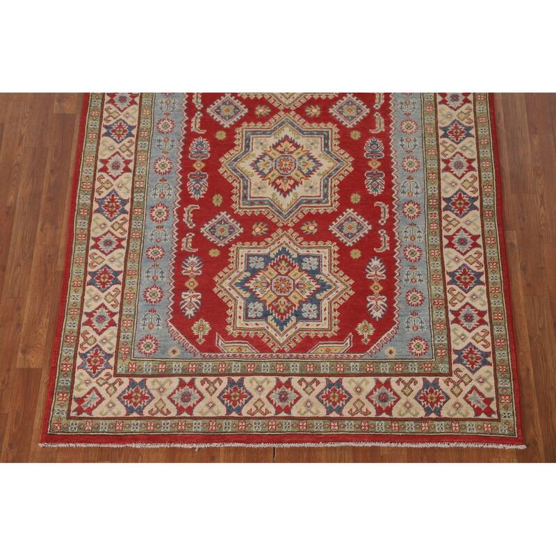 Oriental Kazak Area Rug Handmade Wool Carpet - 5'0" x 6'9"