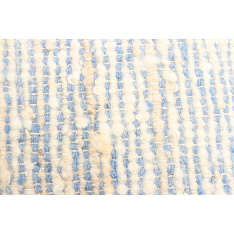 ECARPETGALLERY Braid weave Sienna Light Blue Wool Rug - 5'0 x 8'1