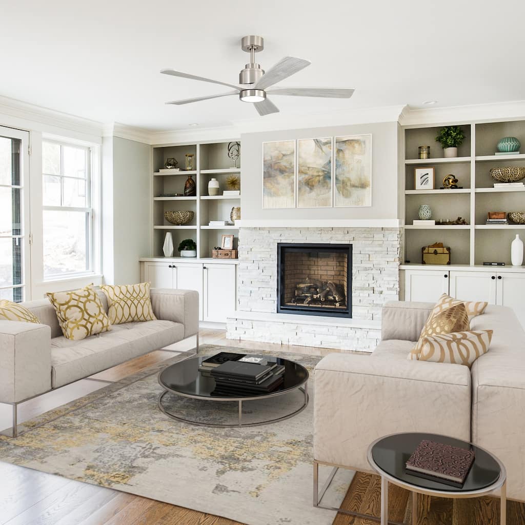 52 Inch Ultra Quiet Reversible Ceiling Fan with Light