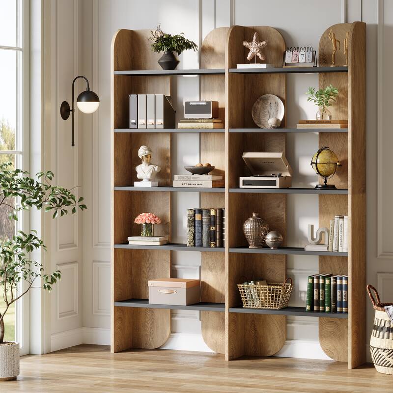 Double Wide Industrial Open Bookcase 5-Tier Storage Display Shelf