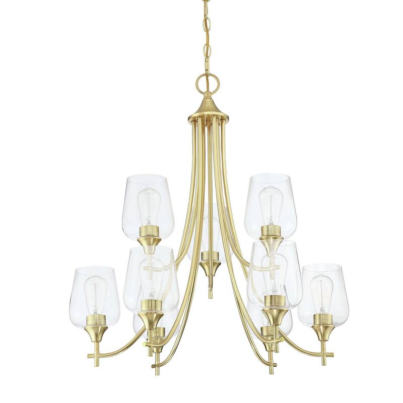 9 Light Shaded Tiered Chandelier