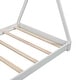preview thumbnail 9 of 15, Twin House Platform Kids Bed Frame with Triangle Design and Safety Railings, White