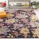 preview thumbnail 7 of 62, SAFAVIEH Handmade Blossom Ragnhild French Country Floral Wool Rug 8' x 10' - Charcoal/Plum