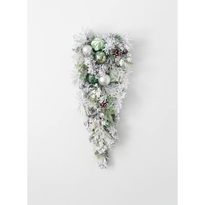 Sullivans Pine & Ball Artificial Swag 32"H Silver - 16"L x 6.5"W x 32"H