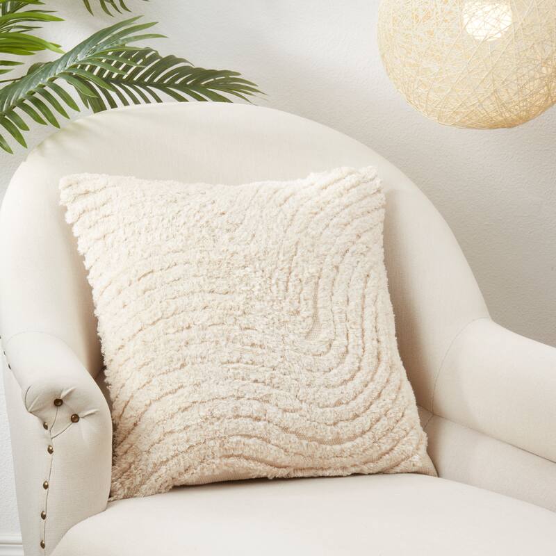 Wavy Bliss Tufted Throw Pillow