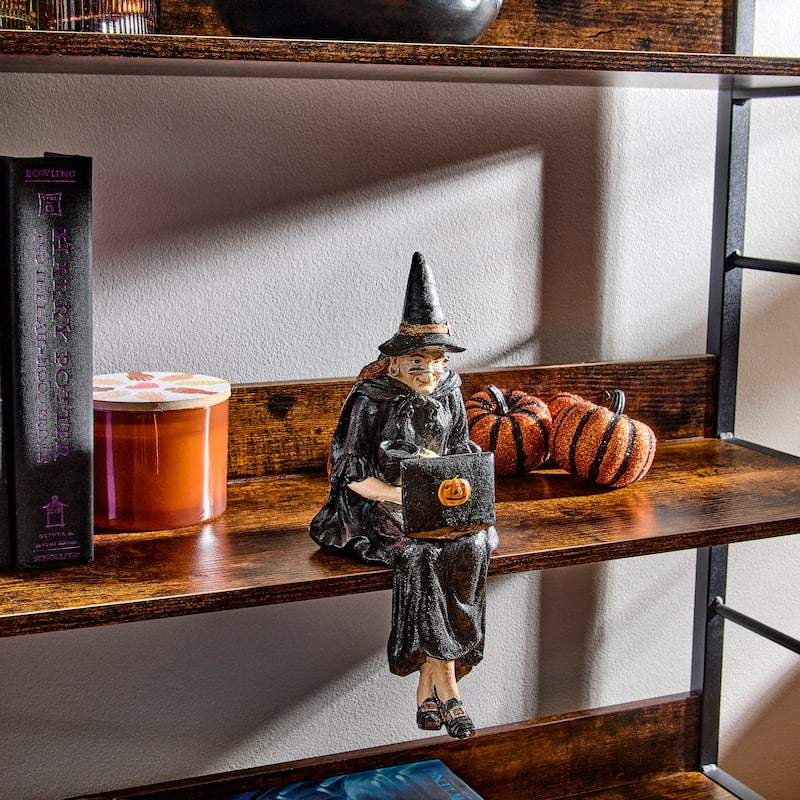 12" Resin Witch Sitter With Laptop