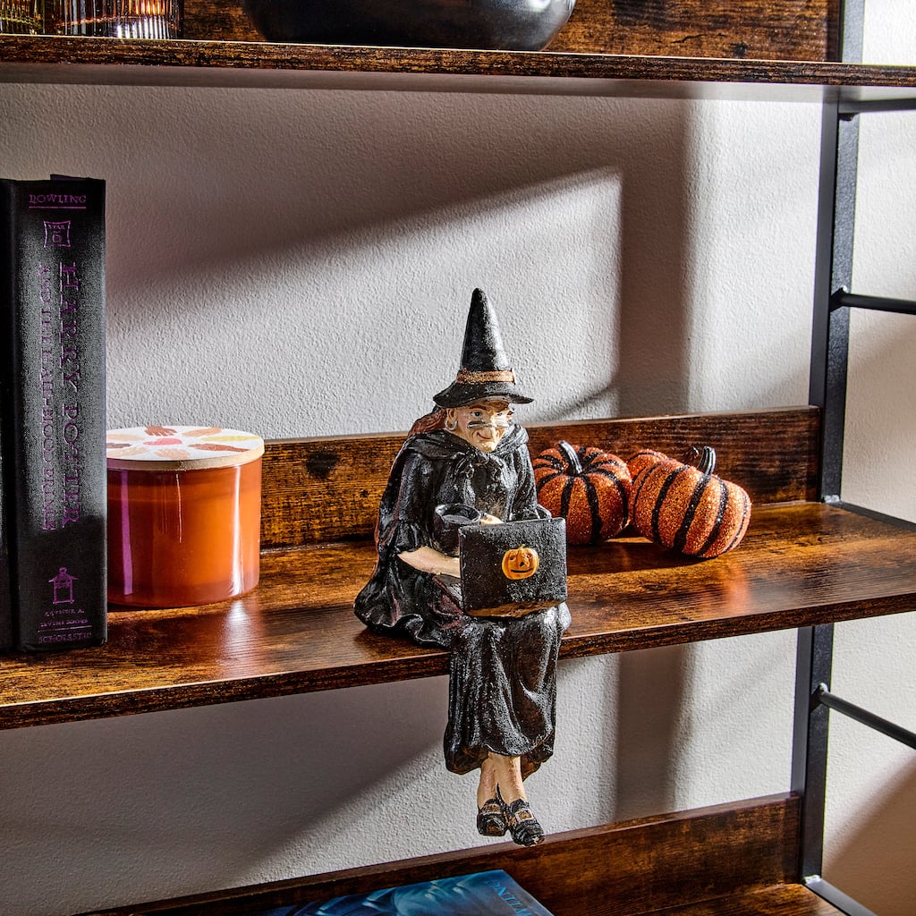 12" Resin Witch Sitter With Laptop