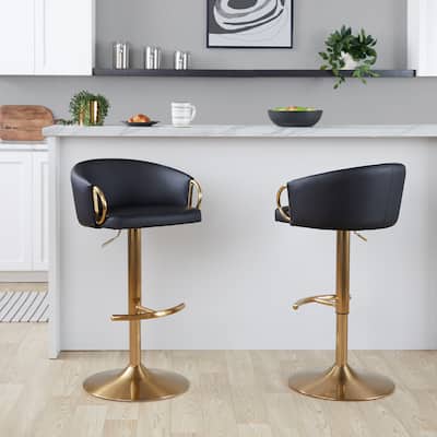 Silver Orchid Battista Adjustable Bar Stool (Set of 2)
