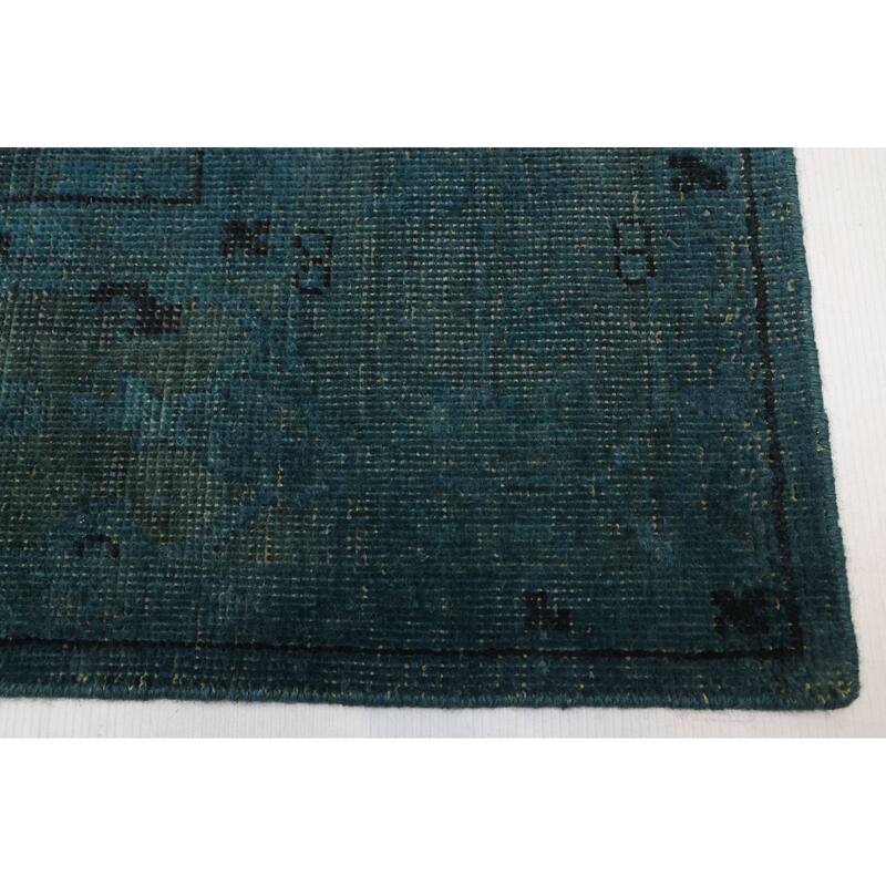ECARPETGALLERY Hand-knotted Color Transition Dark Teal Wool Rug - 5'8 x 8'9