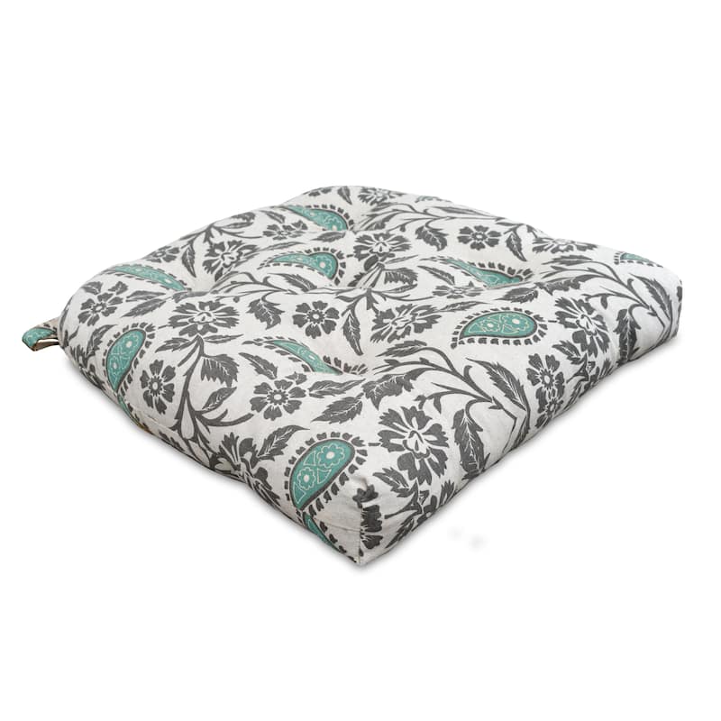 Handmade Cotton Chair Seat Pads Cushions - Comfortable Pad with Ties (16''x16'') 3'' Thick (Set 2) by Cozy Trends™ - 16''X16''