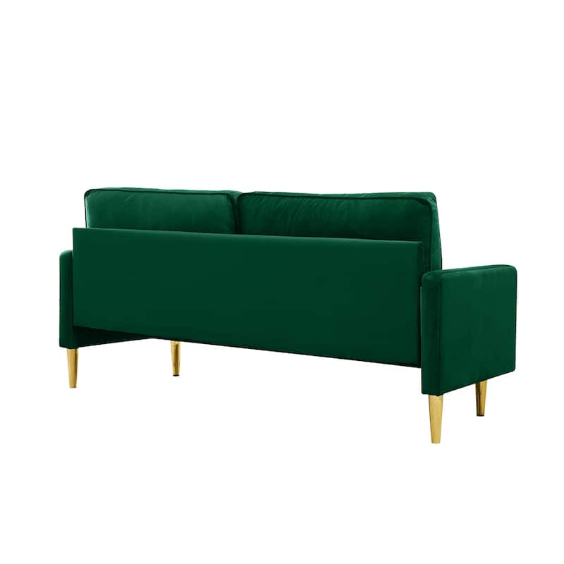 GDFStudio - Minimalist 65" Velvet Loveseat with Metal Legs