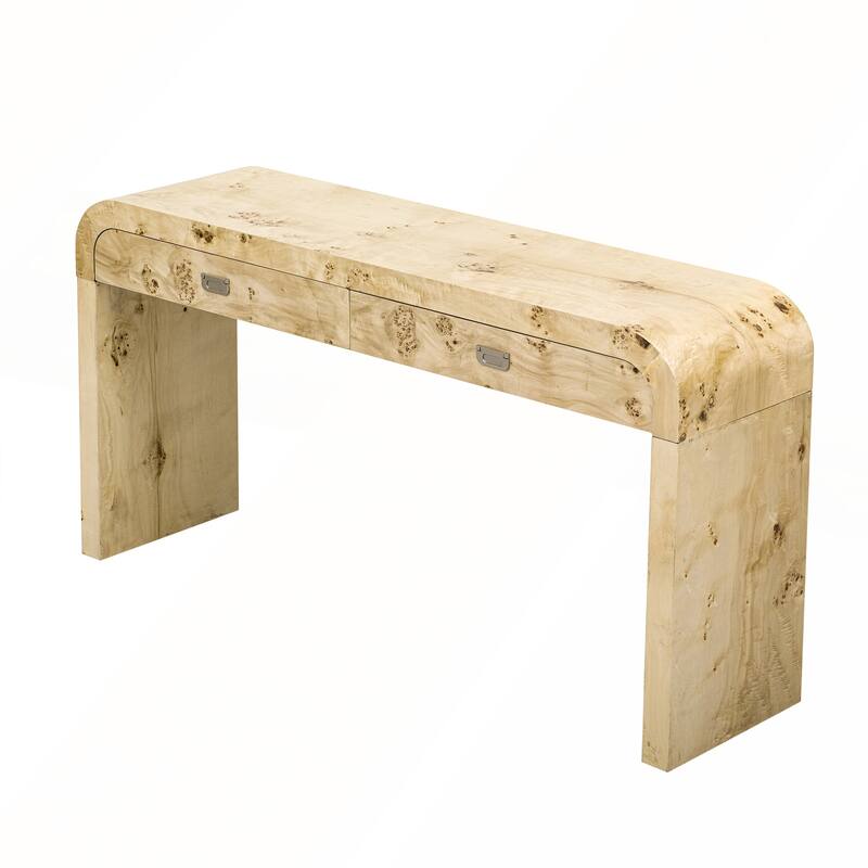 Modern Entryway Table with Burl Wood Veneer