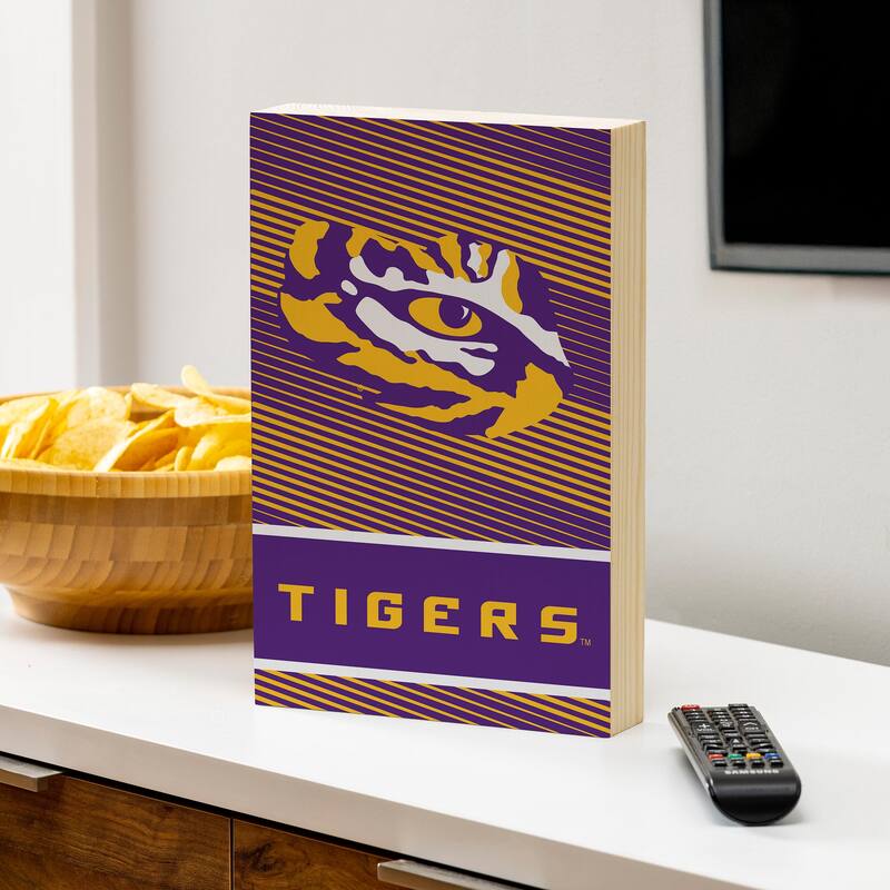 Louisiana State University Wooden Tabletop Mantel Shelf Sign - 8" x 12"