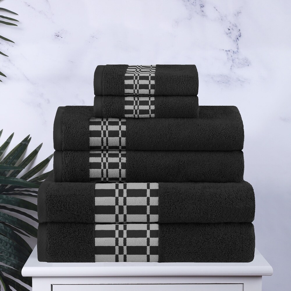 Black geometric towels outlet