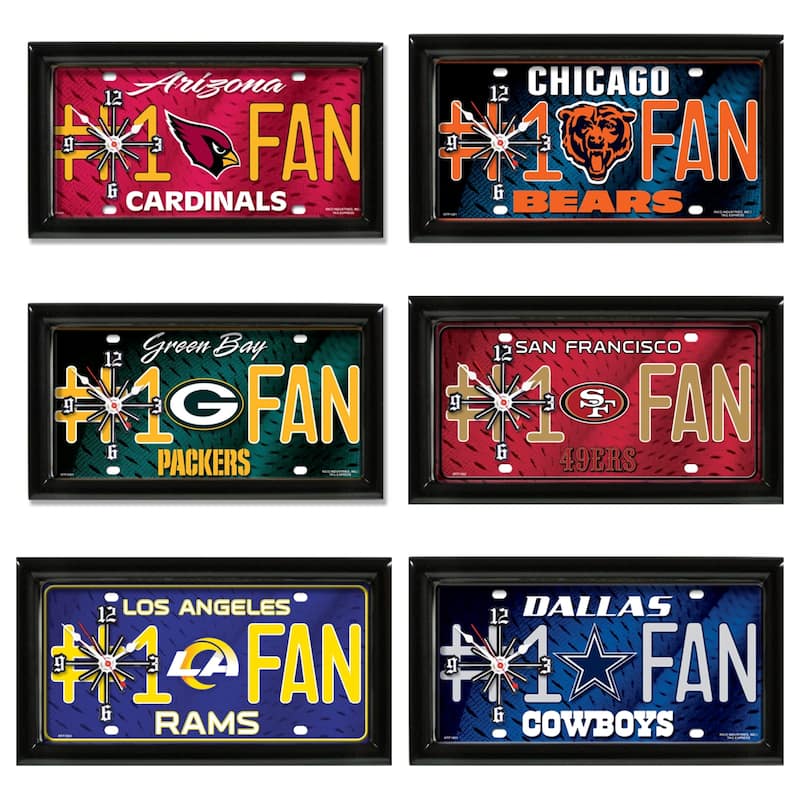 NFL Wall/Desk Analog Clock, #1 Fan with Team Logo - Arizona Cardinals ...