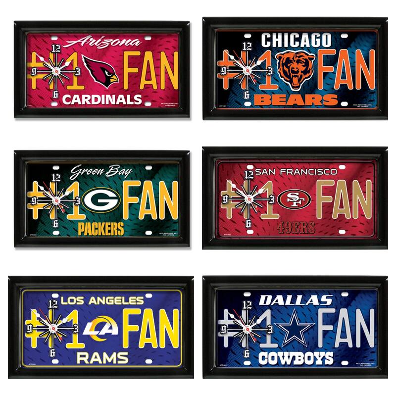 NFL Wall/Desk Analog Clock, #1 Fan with Team Logo - Miami Dolphins