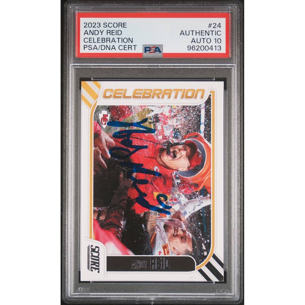 Andy Reid 2023 Score Celebration Signed Football Card #24 Auto Graded PSA 10 413 - 8'6" x 11'6"