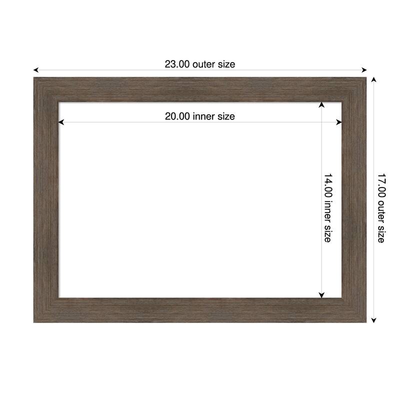 Amanti Art Hardwood Chocolate Narrow Framed Dry Erase Magnetic Board - 23 x 17 in - Hardwood Mocha Narrow