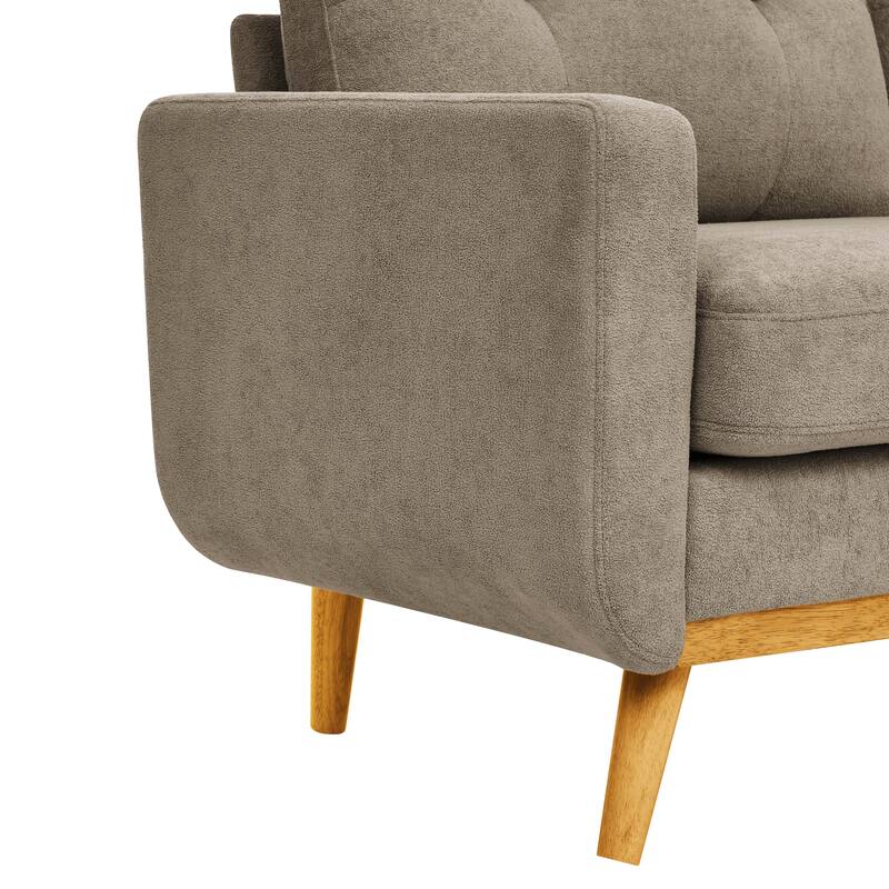 Anmytek Mid-Century Modern 67.7" Wide Tufted Upholstered Loveseat Sofa