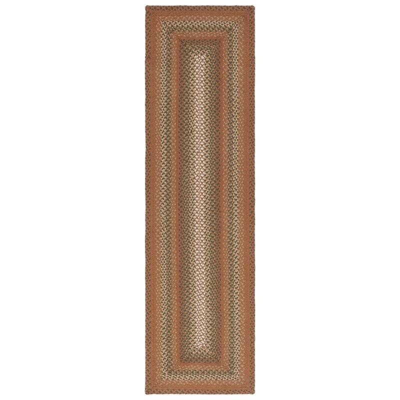 SAFAVIEH Handmade Braided Sylvianne Cotton Rug - 2'3" x 8' Runner - Ivory/Brown