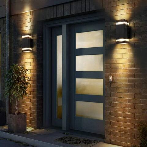 LED Square Up/Down Outdoor Wall Light, 20W, 3000K Warm White