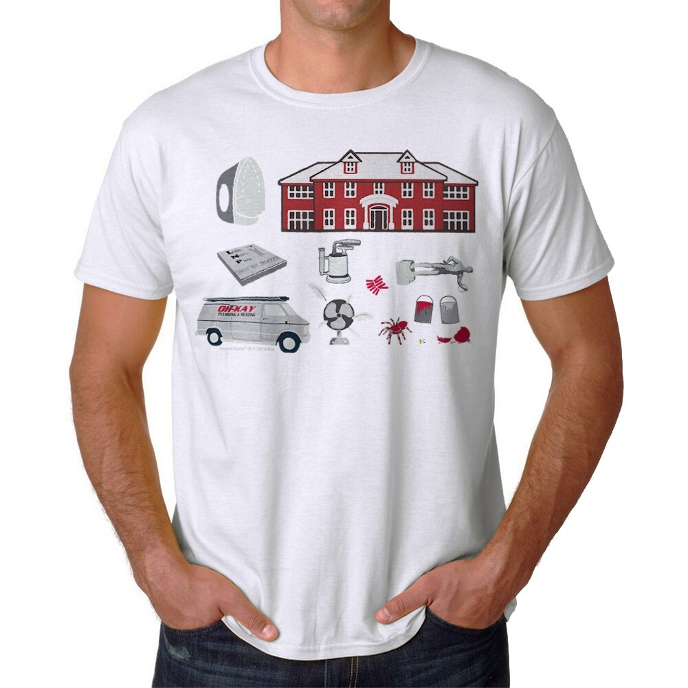 Shop Home Alone Booby Traps Draw Men S White T Shirt Overstock