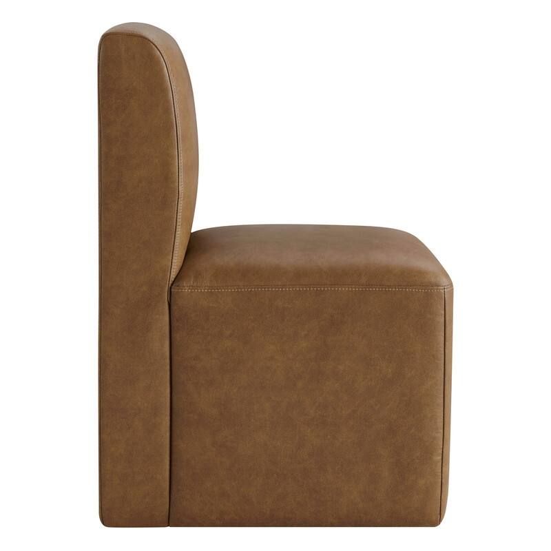 Spruce & Spring Charlotte Upholstered Dining Chairs with Casters Set of 2