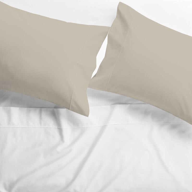 Purity Home Organic 100% Cotton Ultra-Light Percale Pillowcase Set