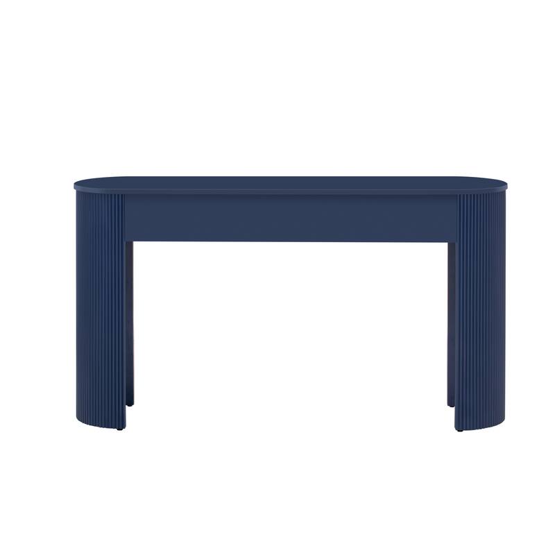 Fluted Design 54" Entryway Table with and Storage Drawers