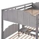 preview thumbnail 18 of 16, Full Over Twin & Twin Bunk Bed Velvet Triple Bunk Bed with Drawers and Guardrails, Beige