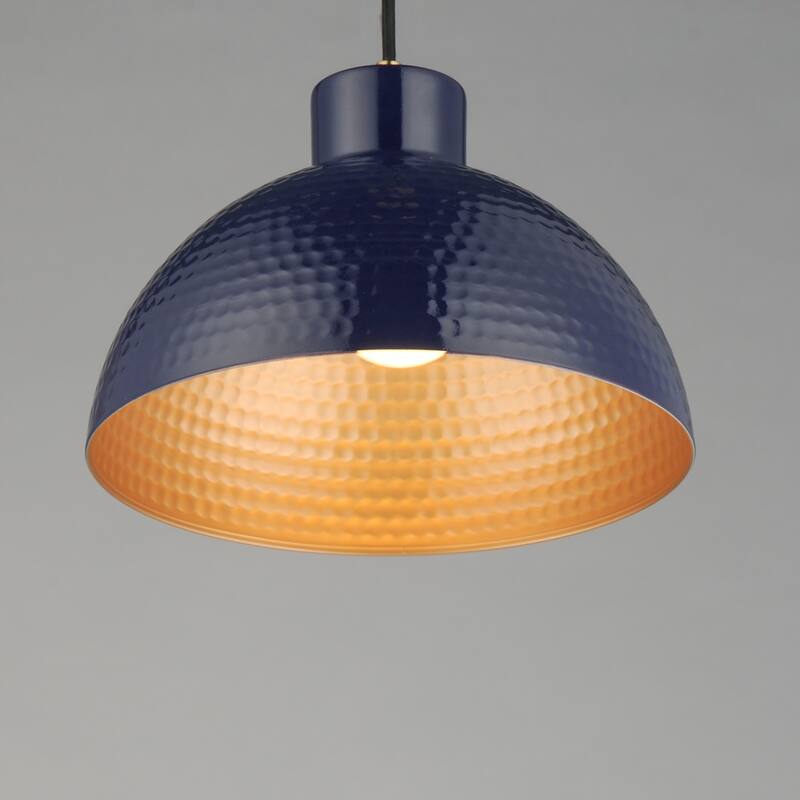 Maxim 35144 Rockport 12" Wide Pendant with Hammered Metal Shade
