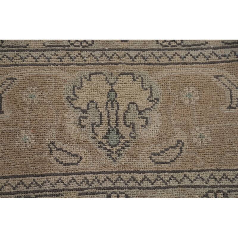 Hand Knotted Oriental 100% Wool Carpet Traditional Medallion Beige & Ivories Tabriz Area Rug - 11' 2'' X 8' 1''