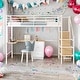 preview thumbnail 2 of 17, Twin Loft Bed with Desk and Storage Wardrobe, Heavy Duty Loft Bed with Stairs and Metal Grid