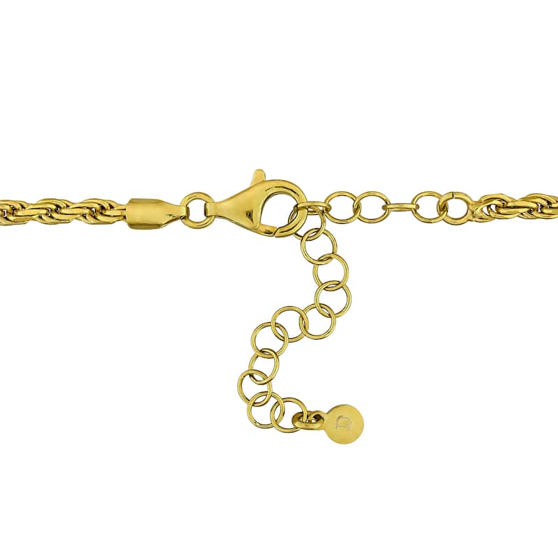 Miadora 2.5mm Rope 5mm Bead Necklace in Yellow Plated Sterling Silver