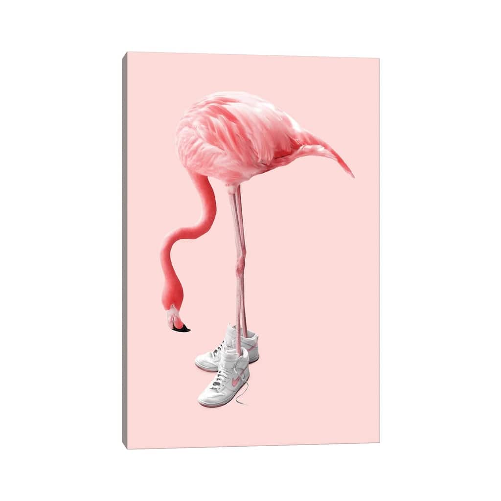 iCanvas "Sneaker Flamingo" by Jonas Loose Canvas Print