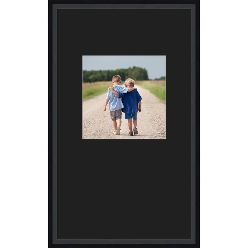 Lucie Black Framed Picture Frame, Photo Frame - 13x22 Matted Black 8x8 - Lucie Black