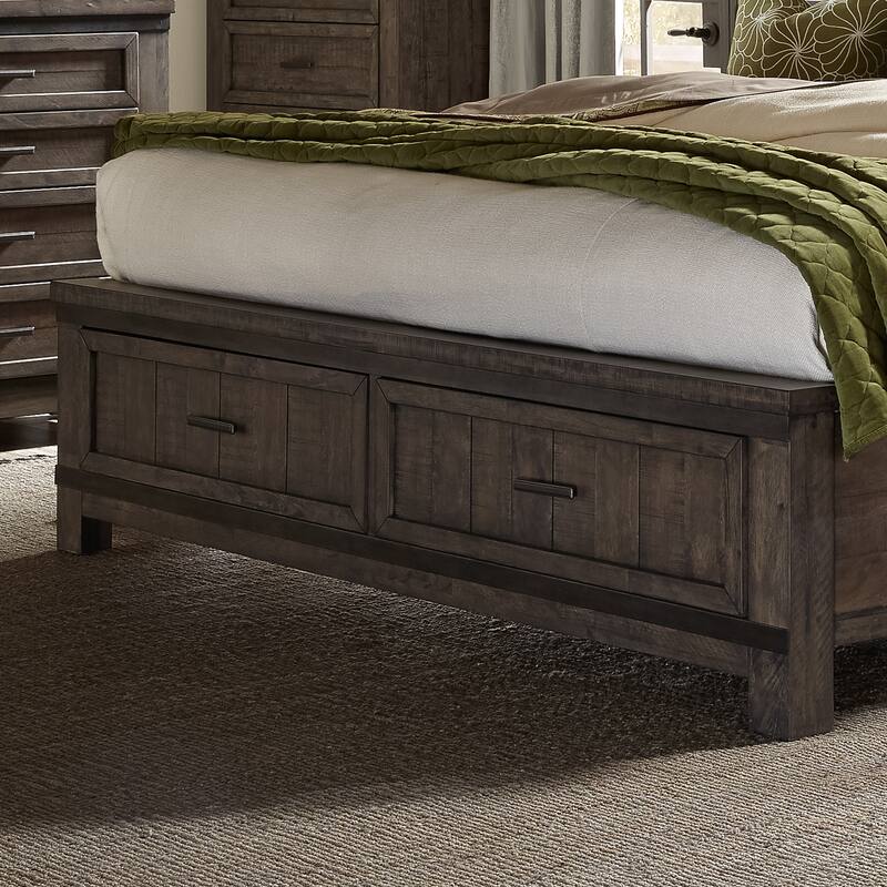 Thornwood Hills Rock Beaten Gray with Saw Cuts King Bookcase Bed