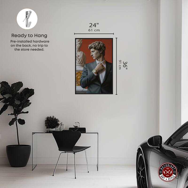 Notoriart Sculpture With Style Framed Men Style 1 Piece Canvas Wall Art