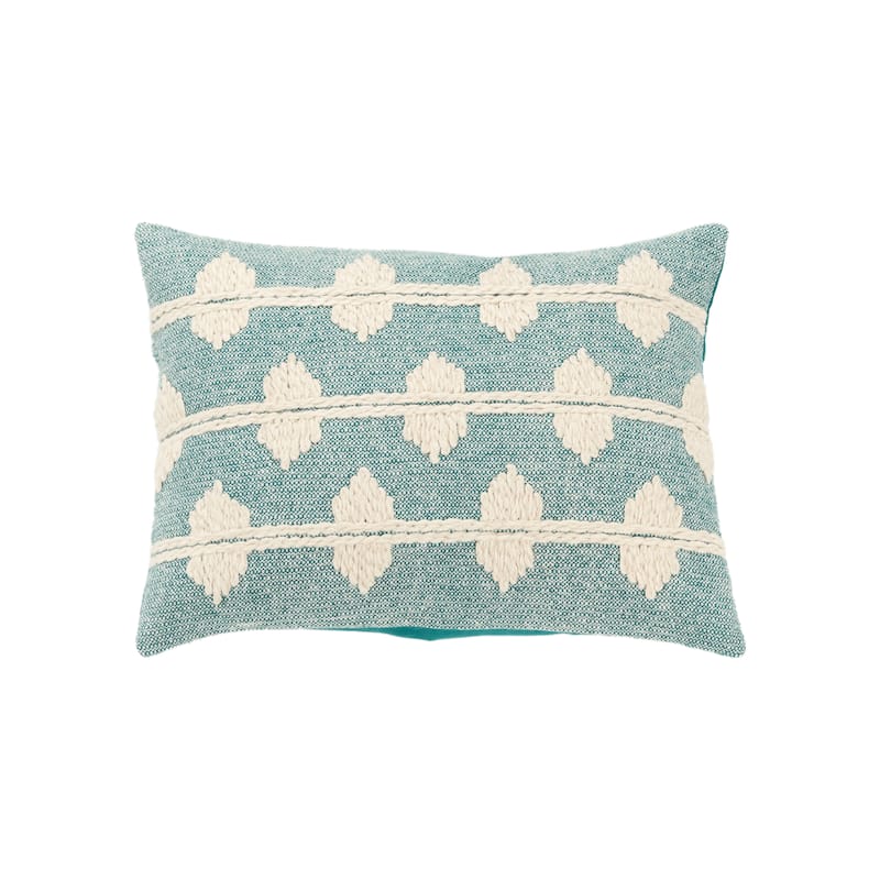 Rizzy Home Traditional Down Filled Decorative Pillow 14"x20" - Teal
